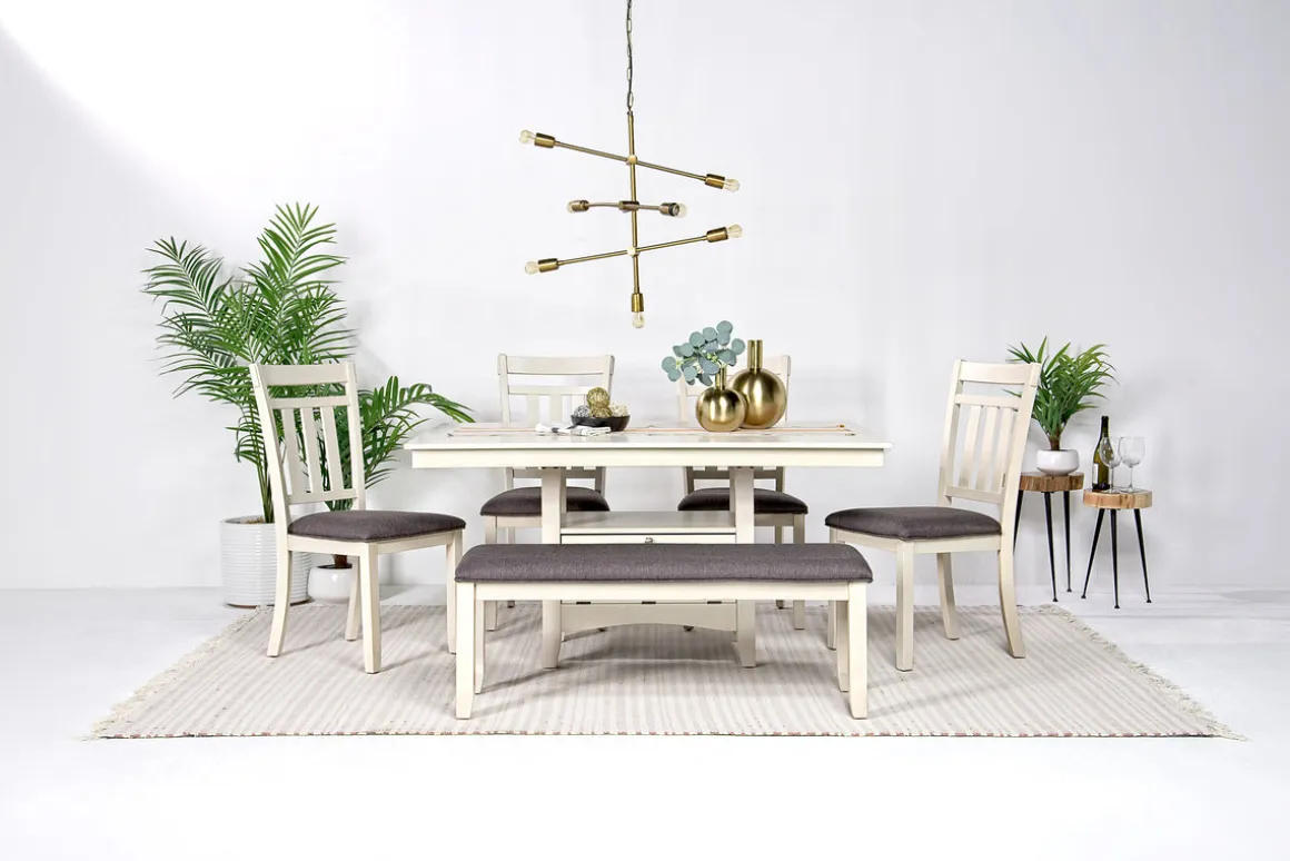 Miami Dining Bench In Gray