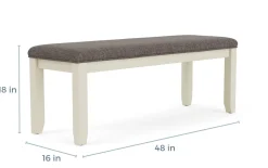 Miami Dining Bench In Gray