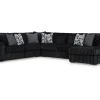 Midnight Madness 4 Piece Chaise Sectional In Onyx, Right Facing