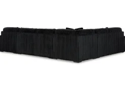 Midnight Madness 4 Piece Chaise Sectional In Onyx, Right Facing