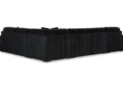 Midnight Madness 4 Piece Chaise Sectional In Onyx, Right Facing