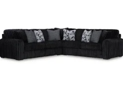Midnight Madness 3 Piece Sectional In Onyx