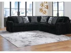 Midnight Madness 3 Piece Sectional In Onyx