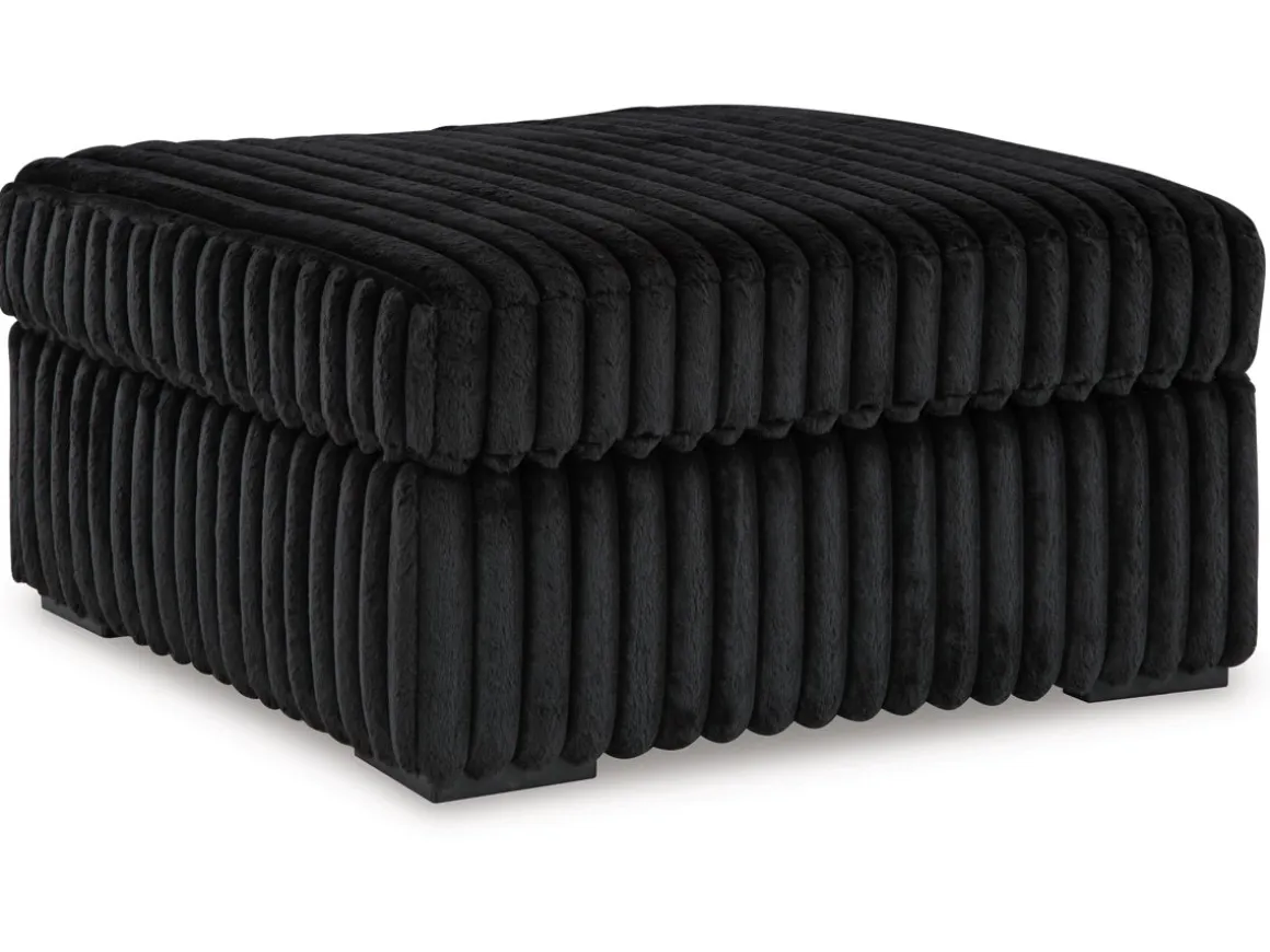Midnight Madness Ottoman In Onyx