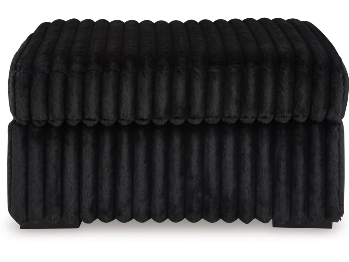 Midnight Madness Ottoman In Onyx