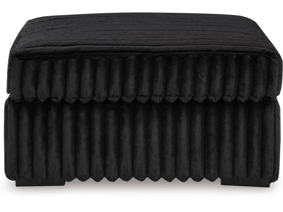 Midnight Madness Ottoman In Onyx