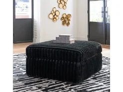 Midnight Madness Ottoman In Onyx