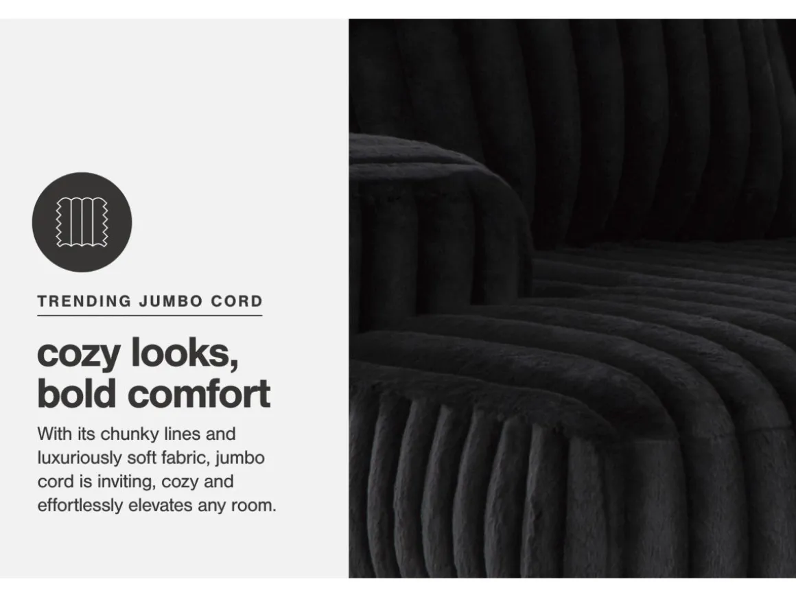 Midnight Madness Ottoman In Onyx