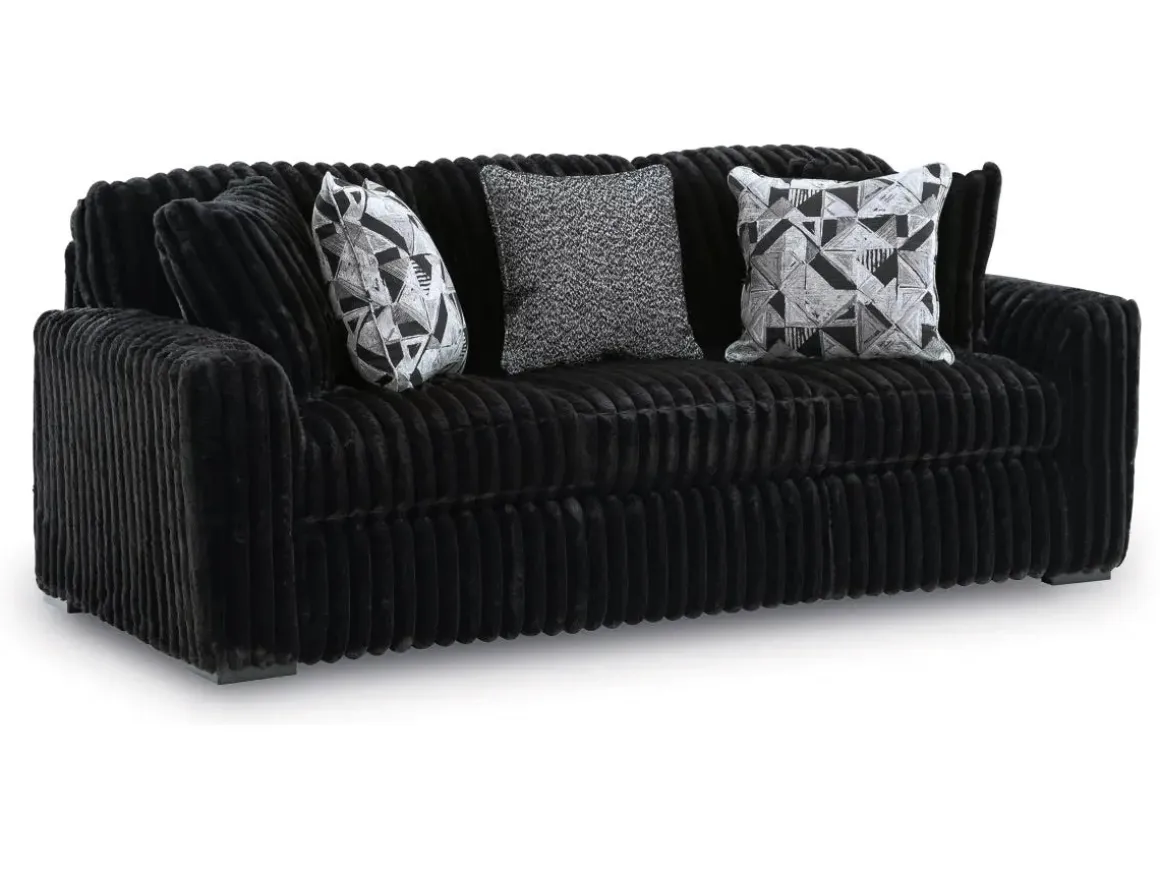 Midnight Madness Sofa & Loveseat In Onyx