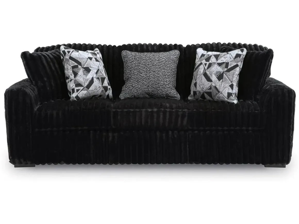 Midnight Madness Sofa & Loveseat In Onyx