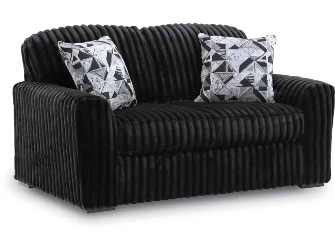 Midnight Madness Sofa & Loveseat In Onyx