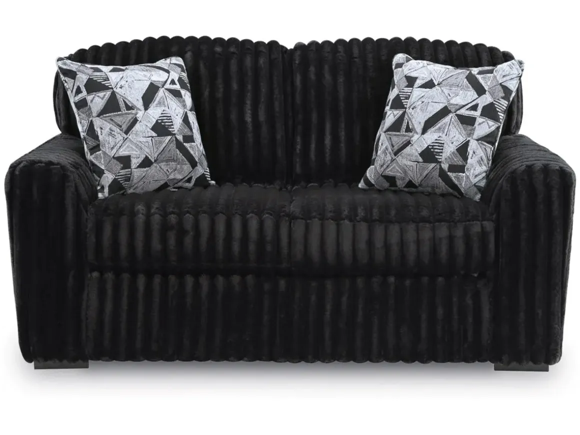 Midnight Madness Sofa & Loveseat In Onyx