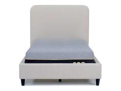 Modern Upholstered Panel Bed In Sand, Twin