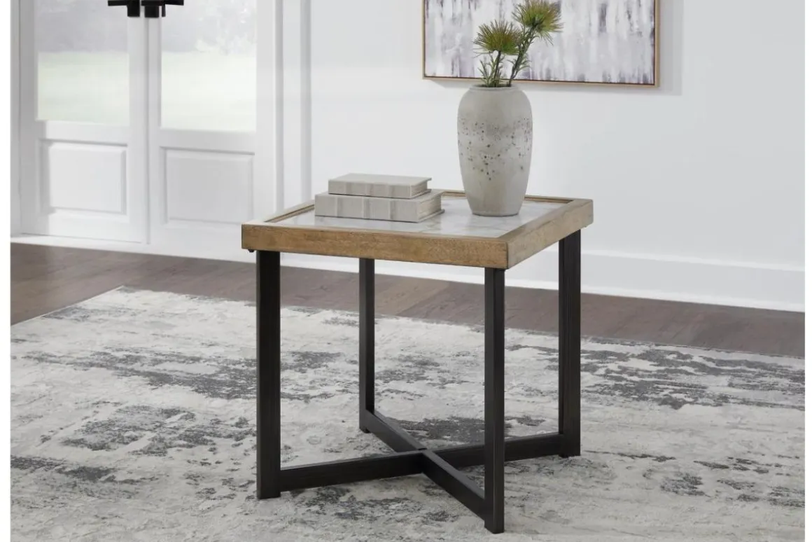 Montia End Table In Brown/Black/Gray