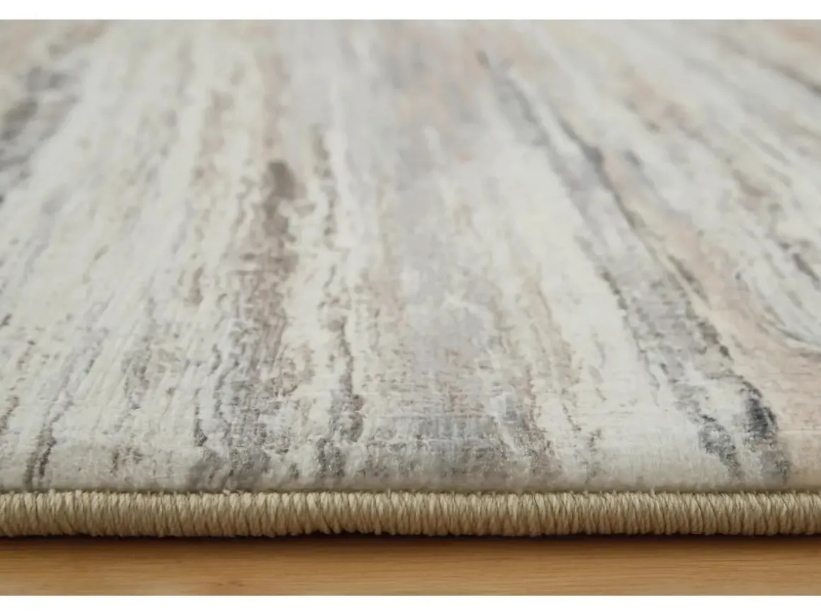 Nace Abstract Rug In Gray/Taupe/White, 5’ X 7’