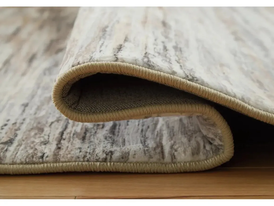 Nace Abstract Rug In Gray/Taupe/White, 5’ X 7’