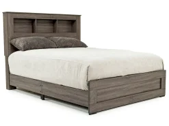 Naialyn Bookcase Bed In Gray, Full