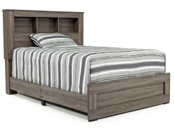Naialyn Bookcase Bed In Gray, Full