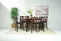 Napa Counter Height Extendable Dining Table & 6 Stools In Brown