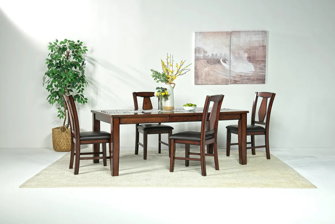 Napa Extendable Dining Table & 4 Chairs In Brown