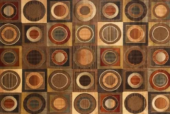 Napa Ridge Rug In Brown Circles, 5’ X 8’