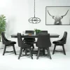New Haven Adjustable Extendable Dining Table & 6 Chairs In Gray
