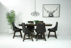 New Haven Adjustable Extendable Dining Table & 6 Chairs In Gray