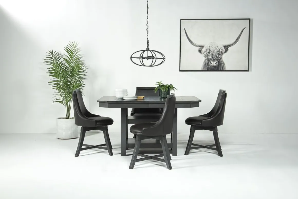 New Haven Adjustable Height Extendable Dining Table In Brown