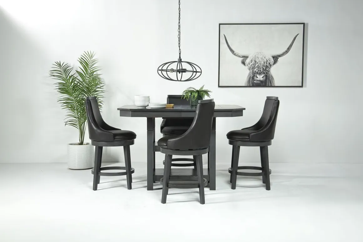 New Haven Adjustable Height Extendable Dining Table In Brown