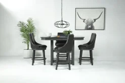 New Haven Counter Height Adjustable Extendable Dining Table & 4 Stools In Gray