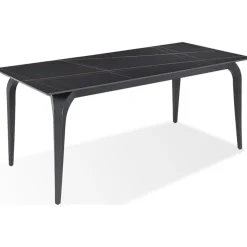 Nicoya Dining Table In Black Sintered Stone