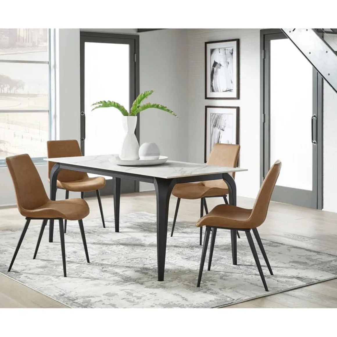 Nicoya Dining Table In Black Sintered Stone