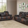 Nikko Reclining Sofa & Console Loveseat In Brown