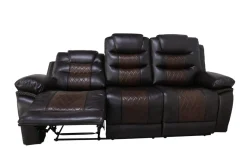 Nikko Reclining Sofa & Console Loveseat In Brown
