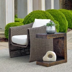 Obra Outdoor Accent Table In Bronze