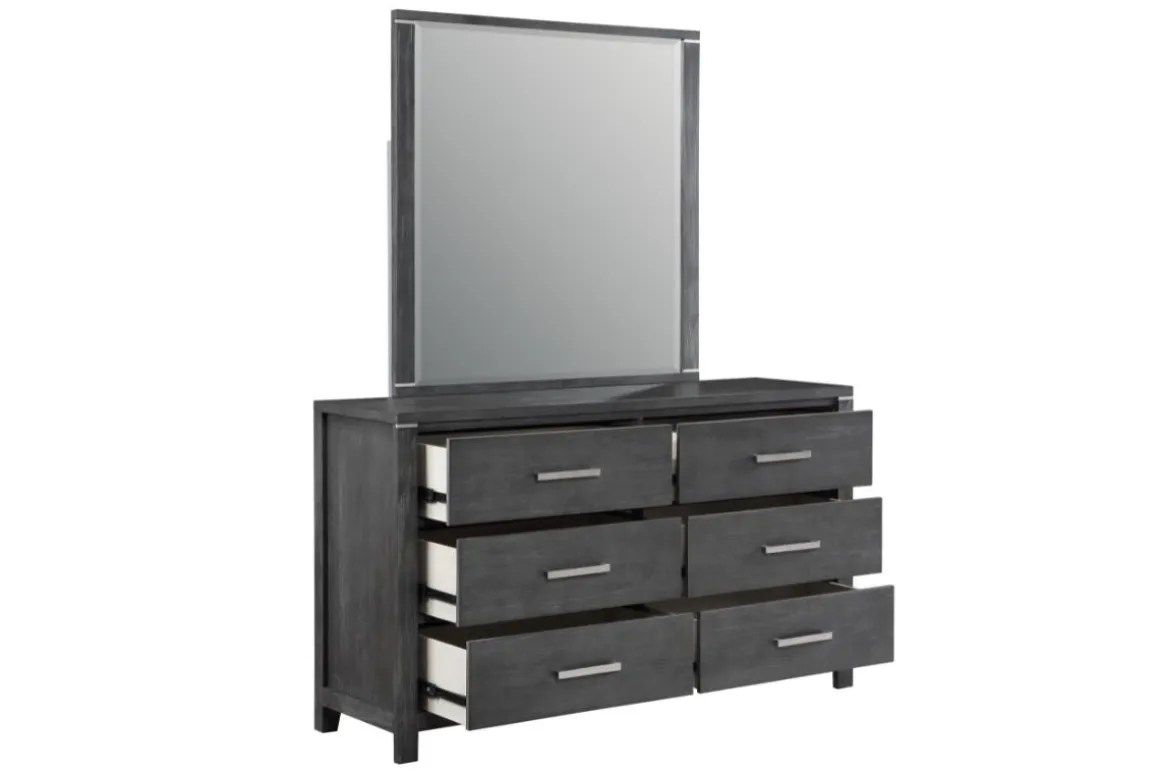 Odessa Mirror In Charcoal Gray