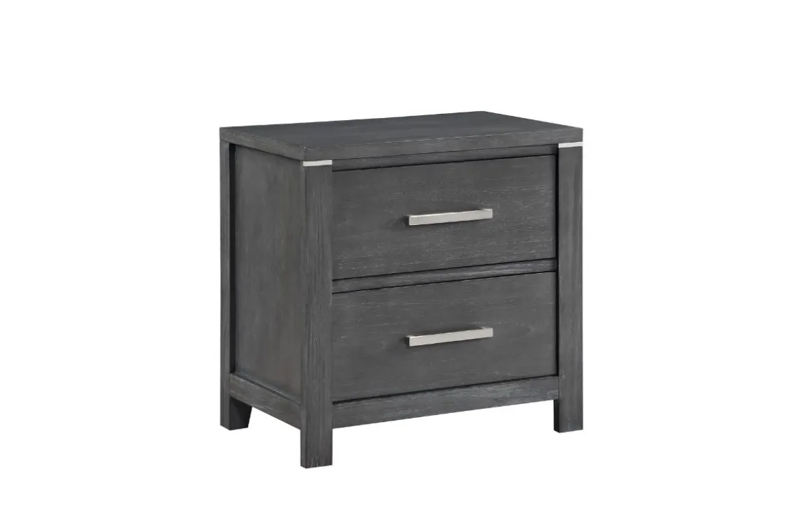 Odessa Nightstand In Charcoal Gray