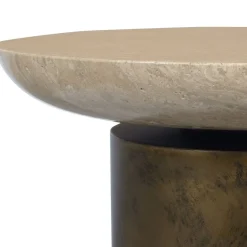 Olso Outdoor Round Accent Table In Brass