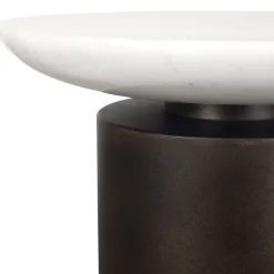 Olso Outdoor Round Accent Table In Brass