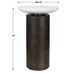 Olso Outdoor Round Accent Table In Brass