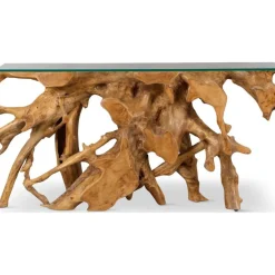 One Console Table In Warm Teak