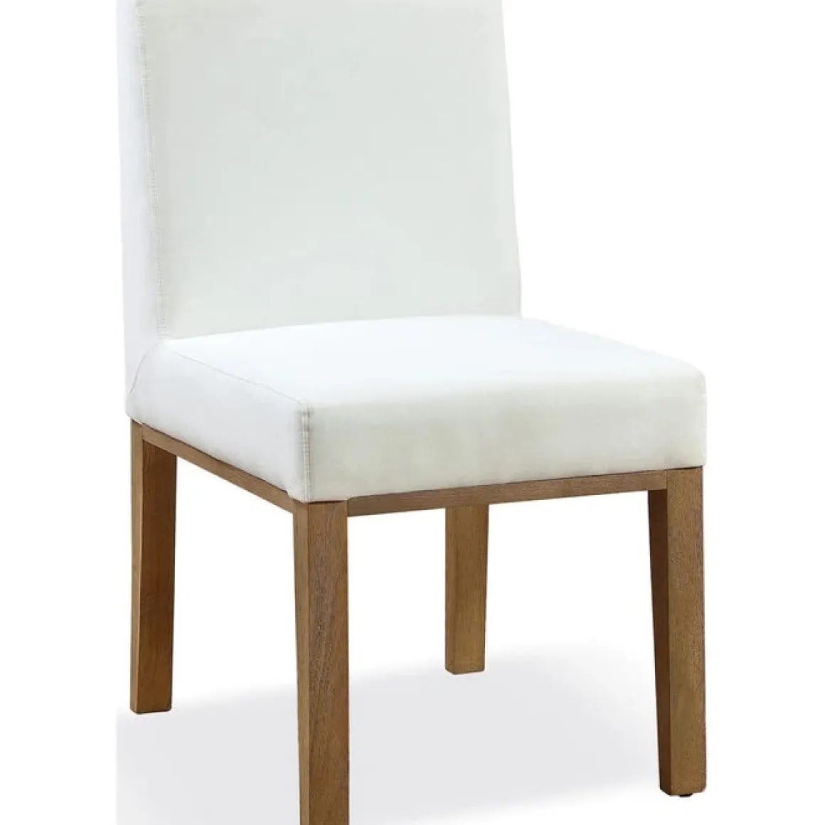 One Side Chair In Bisque, Woven Leather, Set Of 2