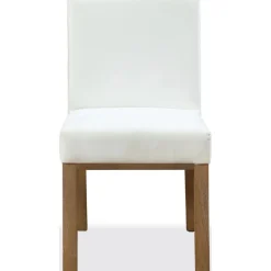 One Side Chair In Bisque, Woven Leather, Set Of 2