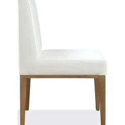 One Side Chair In Bisque, Woven Leather, Set Of 2