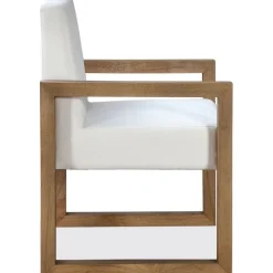 One Upholstered Arm Chair In Bisque, Set Of 2