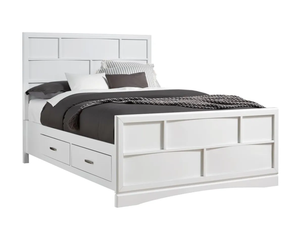 Ontario Panel Bed W/ Storage In Gray, Eastern King
