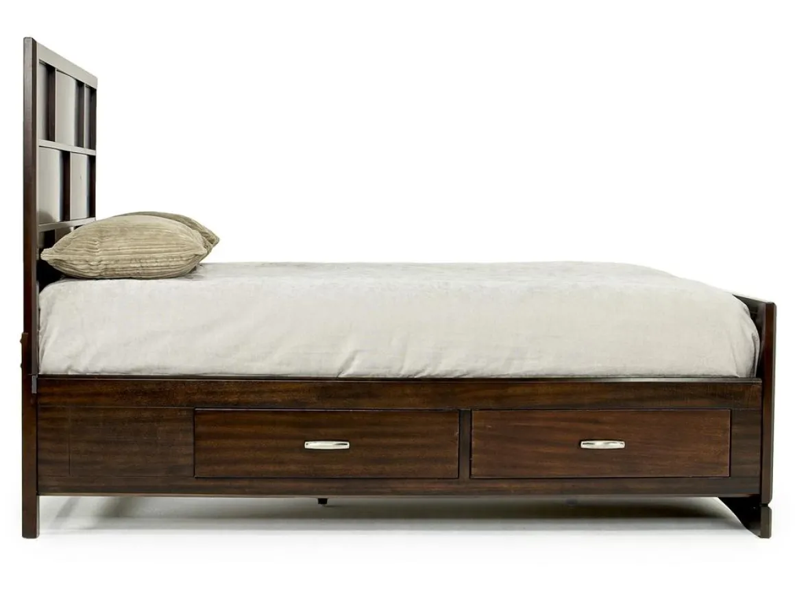 Ontario Panel Bed W/ Storage In Gray, Eastern King