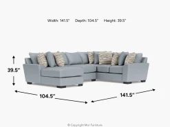 Oracle Tux Loveseat Chaise Sectional, Left Facing, Down - Custom Order
