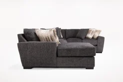 Oracle Tux Loveseat Chaise Sectional In Envy Ebony, Left Facing, Down