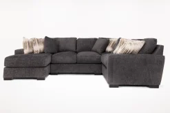 Oracle Tux Loveseat Chaise Sectional In Envy Ebony, Left Facing, Down